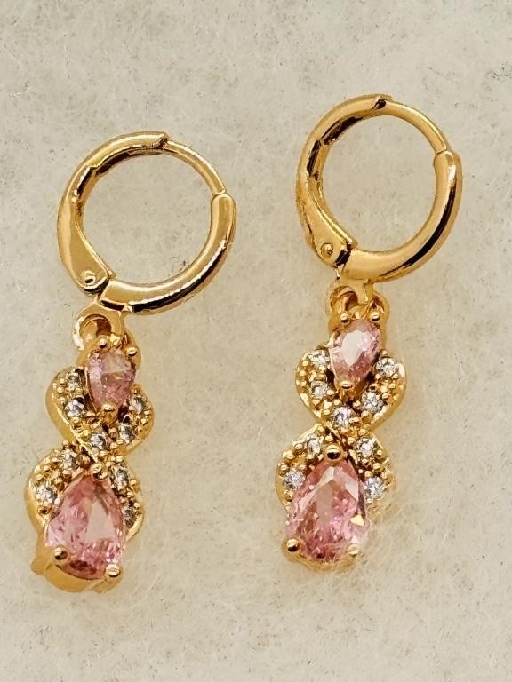 Estate Earrings 1.5ct Pink Sapphire stones
