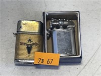 2 Vintage small lighters, one is Sunoco