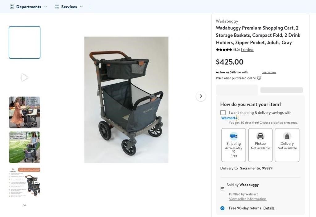 E4207  Wadabuggy Shopping Cart Adult, Gray