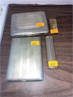 Vintage cigarette cases and lighters