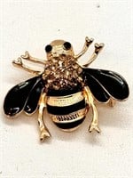 Bee Brooch w/ Rhinestones