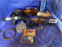 Ski Goggles, Bike Pump, Aligning Telescope Tool,