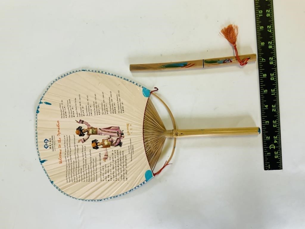 Oriental fan and mini katana