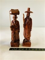 2pcs wooden oriental statues