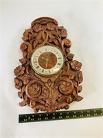 Signed Carved Wooden Wall Clock