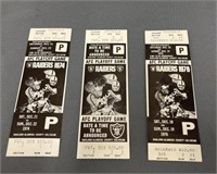 1970’s Oakland Raiders Playoff Game Ticket Stubs