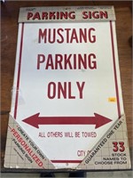 Mustang parking only sign