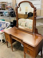 Vintage wooden vanity desk