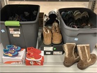 Assorted shoes. Assorted child and adult sizes.
