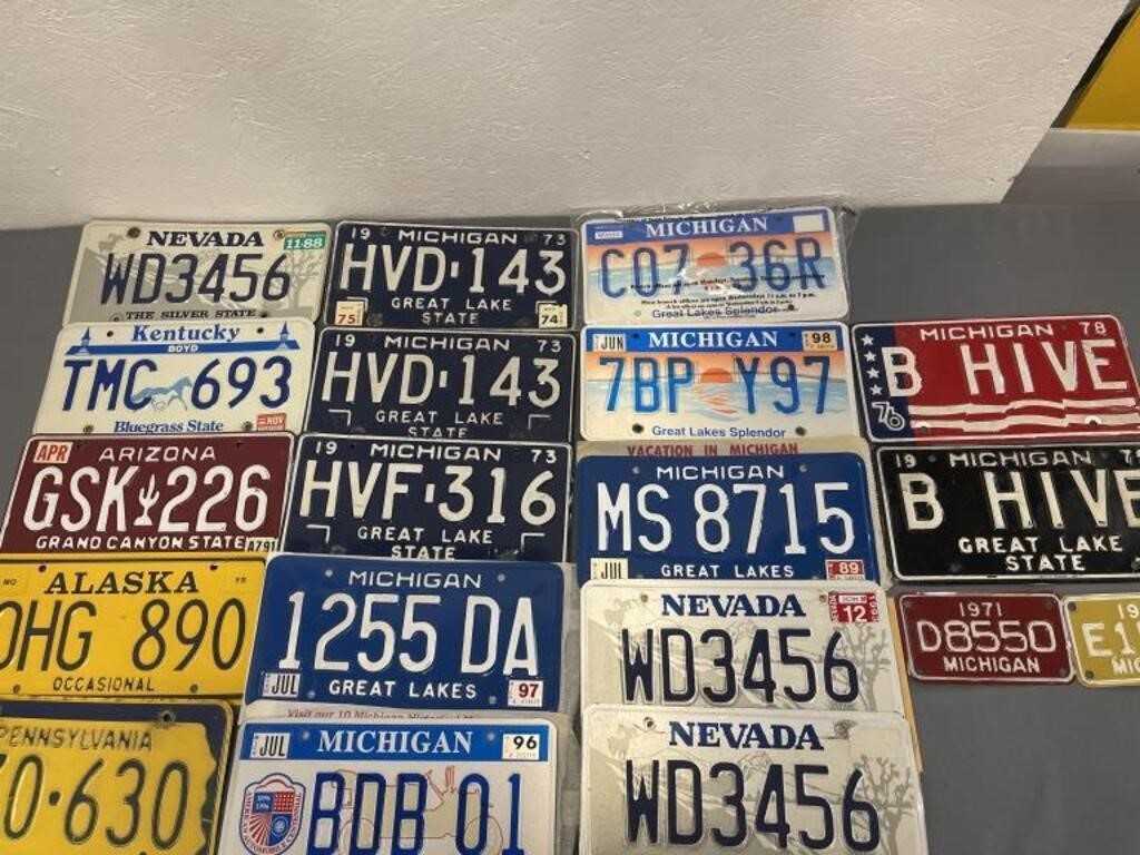 Lot of 19 Vintage License Plates