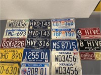 Lot of 19 Vintage License Plates
