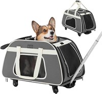 Large Pet Carrier with Wheels & Safety Rope