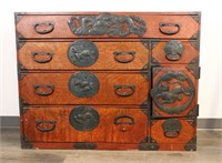 A Japanese Wood TANSU Storage Cabinet