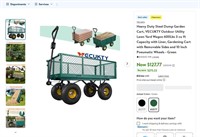 N6136  VECUKTY Steel Dump Cart with Liner - 3 cu f