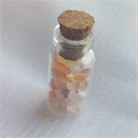 Agate Gemstone Chips in Glass Bottle with Cork Top