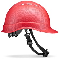 Red Textured Carbon Fiber Construction Hard Hat