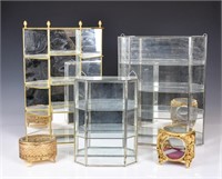 Group of 3 Glass Showing Cabinet