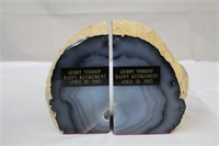 Marble bookends, 4.5 X 2.75 X 6"H,