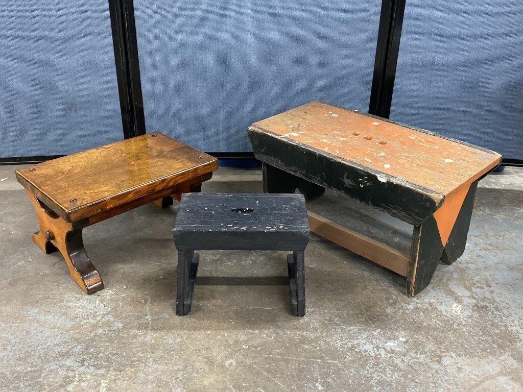 3 Wooden Step Stools