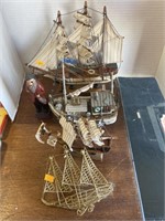 Vintage model boat and ships
