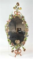 Painted Metal Floral Mirror