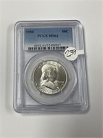 MS64 1950 Silver Franklin Half Dollar