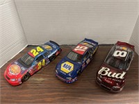 3 Vintage die cast nascar cars scale 1/24