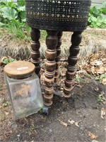 Plant stand and glass jar