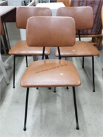 3- Brown Leather Chairs