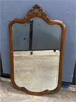 Antique Wood Frame Mirror 20"x35”