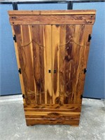 Cedar Cabinet W/ Key  34.5"x 22 3/8”x 66.5”