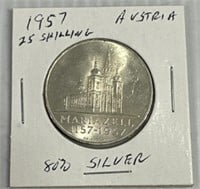 1927 Austria 25  Shilling 80% Silver
