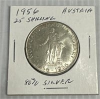 1956 Austria 25 Shilling 80% Silver