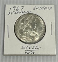 1967 Austria 25 Shilling 80% Silver