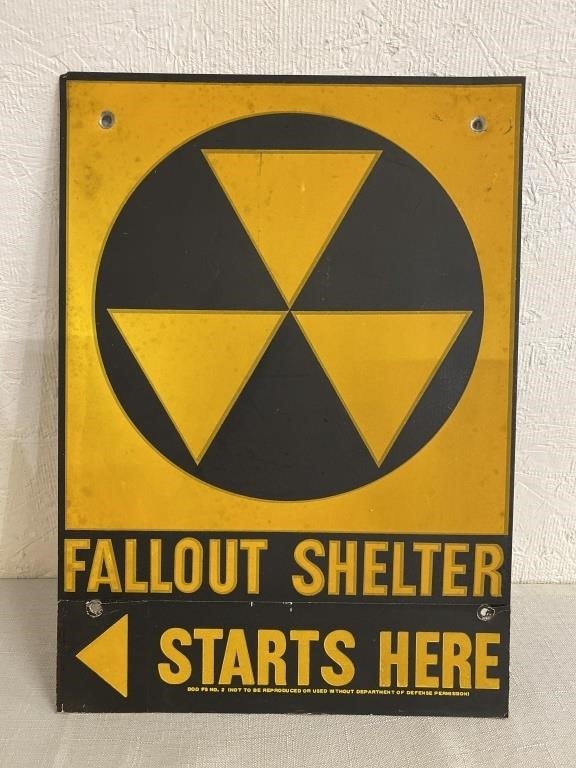 Metal Fallout Shelter Sign 10"x14”