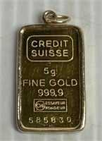 Gold Credit Suisse 5g Fine Gold .9999