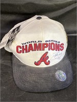 Signed David Justice Braves World Series Hat