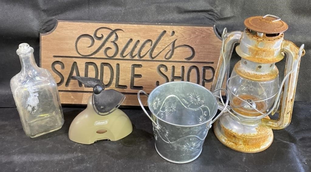 Saddle Shop Sign, Lantern & More