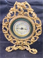 VTG Metal Filagree Mantle Clock Pat. Sep 22, 85