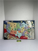 H.E. Harris & Co Map filled with State Quarters