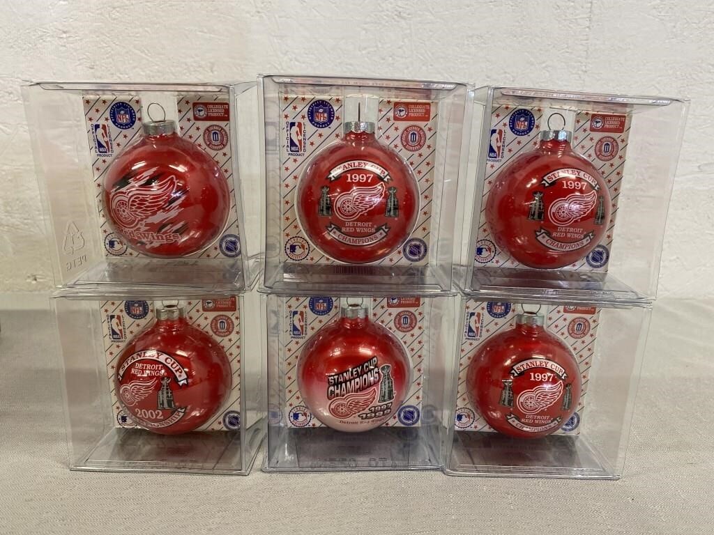 6 Sport Collectors Series Red Wing Ornaments