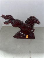 Hand carved wooden horse