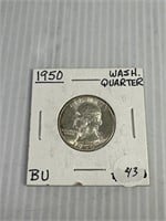 1950 BU Silver Quarter