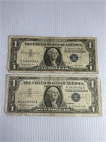 2 1957 B Silver Certificates