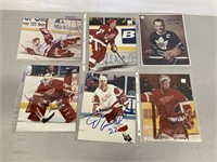 6 Autographed 8"x10” Detroit Red Wing Players