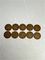 Date Run of 10 Indian Cents 1899-1908