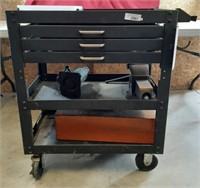 Rolling tool cart and contents including frame