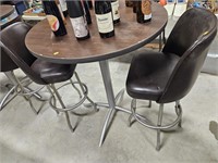 High top table with 2 chairs no contents