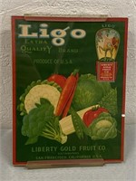 Vintage Ligo Liberty Gold Fruit Co. Label
