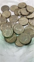 1964-D AU Jefferson nickels, not quite full roll